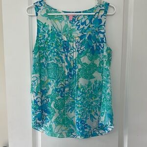 Lilly Pulitzer Sleeveless Top - Blue and Green medium